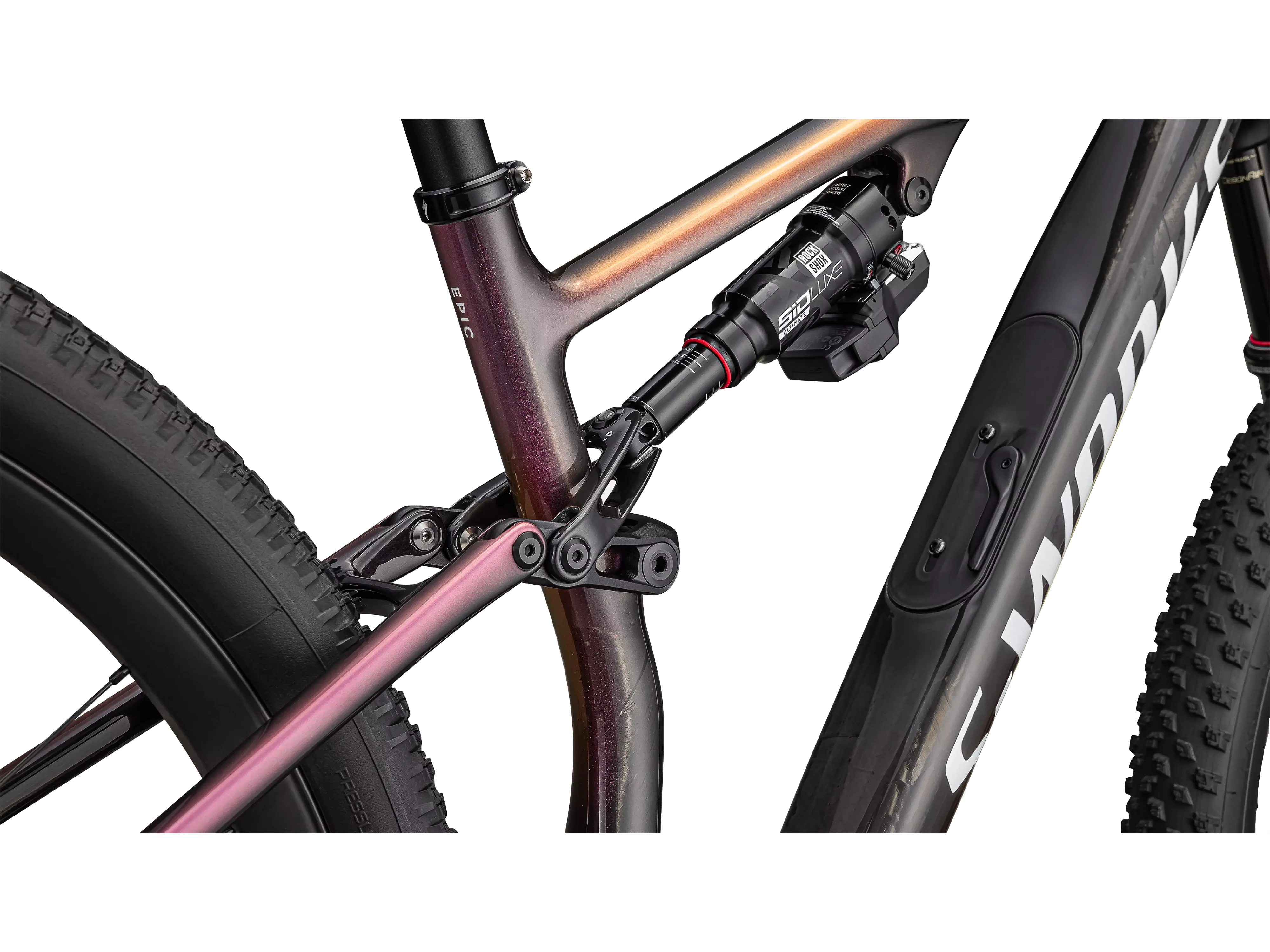 2024 S-Works Epic 8_Gloss Carbon: Metallic Vivid Pink: Viavi Magenta Gold: Metallic Midnight Shadow_Detail3.webp