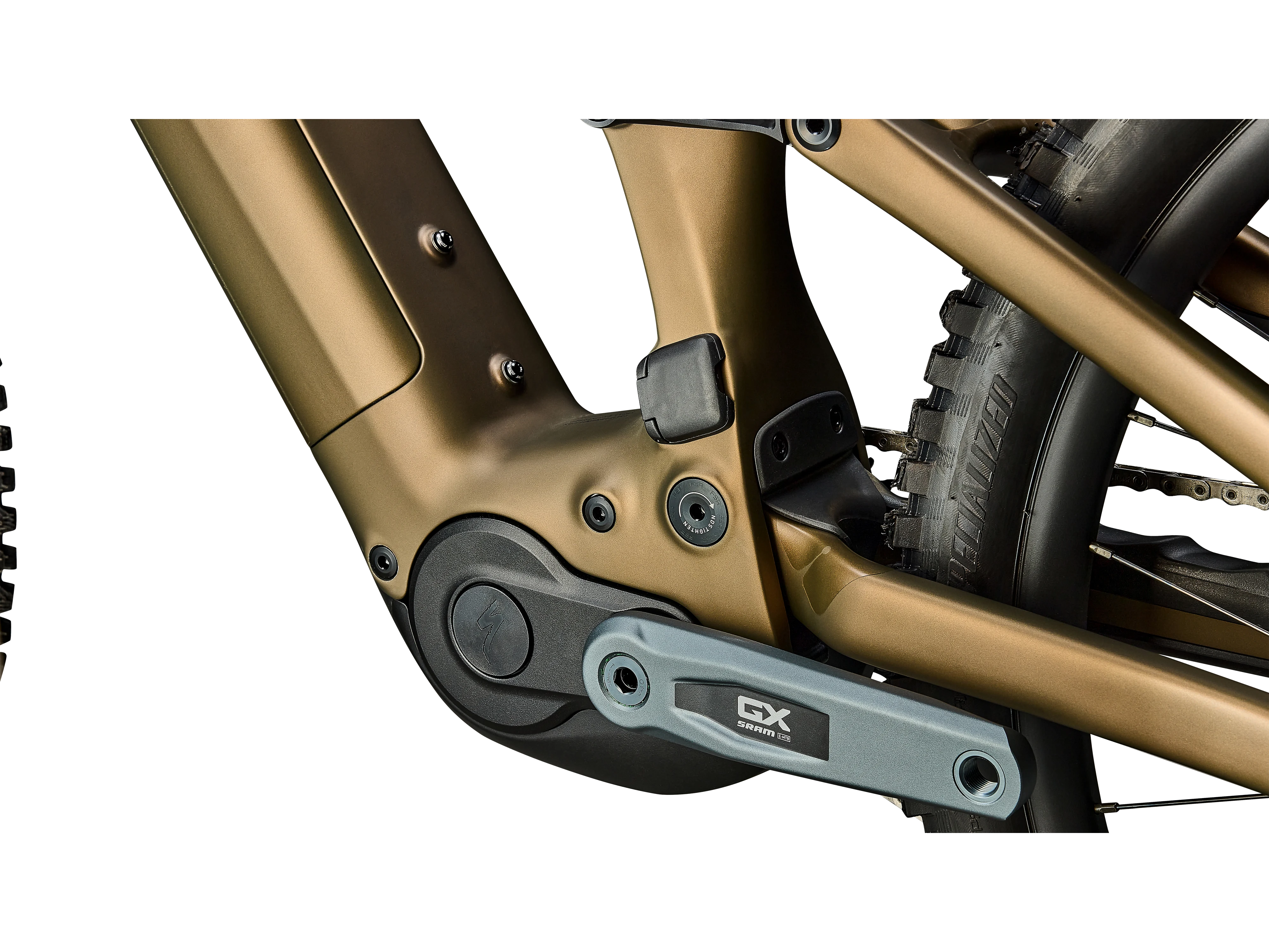 2025 Turbo Levo 4 Expert_Satin Burnt Gold Metallic : Doppio_Detail4.webp