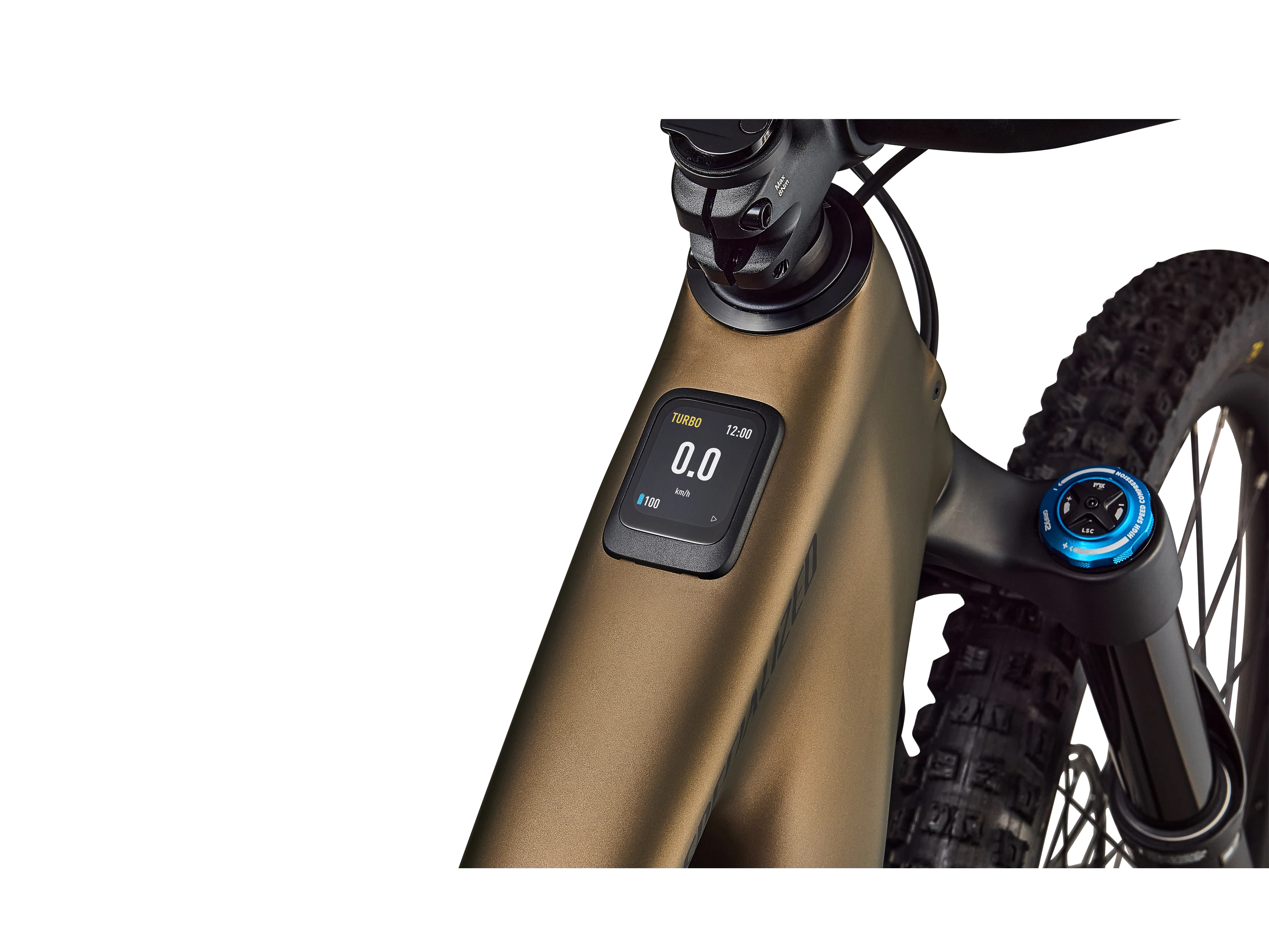 2025 Turbo Levo 4 Expert_Satin Burnt Gold Metallic : Doppio_Detail6.webp