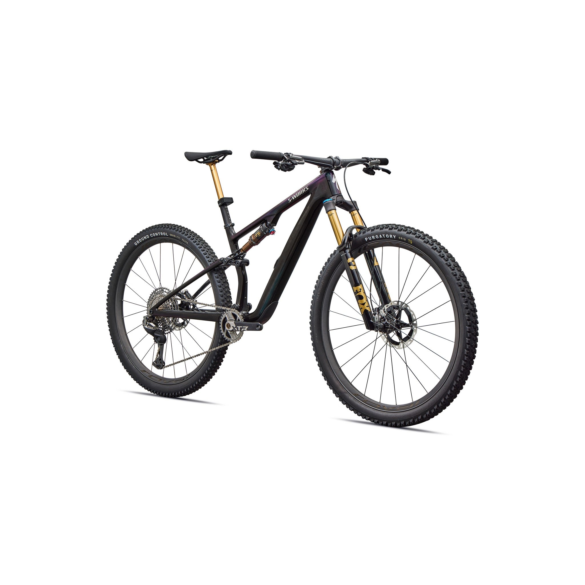 epic mountainbike S-Works Epic 8 EVO Di2 Gloss Carbon / Green To Purple Viavi Fade / Brushed Liquid Metal / XL
