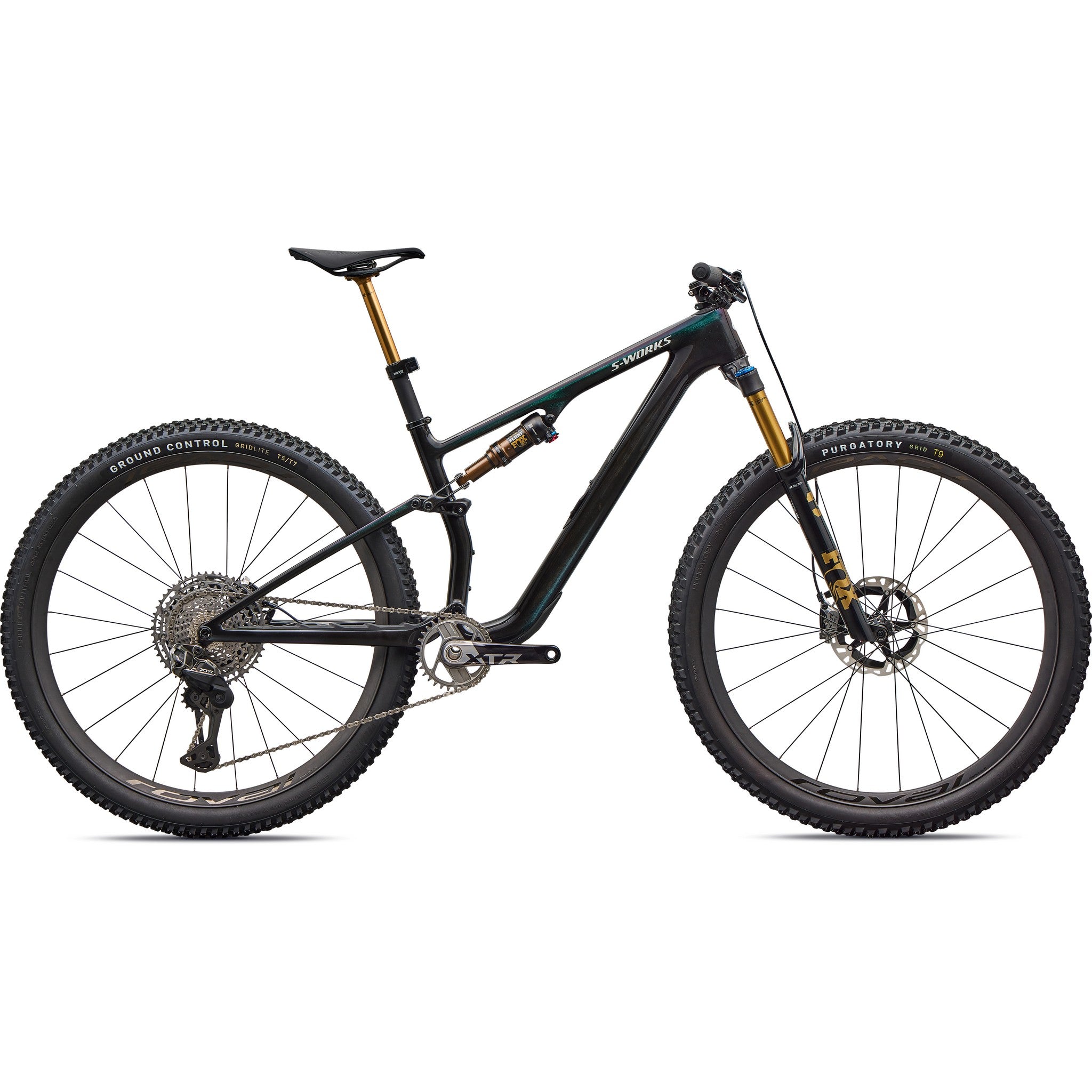 bicycle scott vs specialized S-Works Epic 8 EVO Di2 Gloss Carbon / Green To Purple Viavi Fade / Brushed Liquid Metal / XL