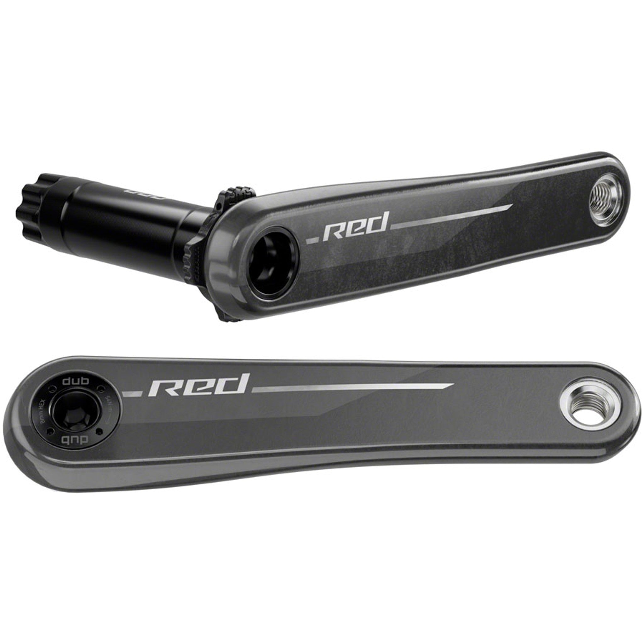 Red Crank Assembly E1 - 12-Speed - 8-Bolt Direct Mount - DUB Spindle Interface - Natural Carbon