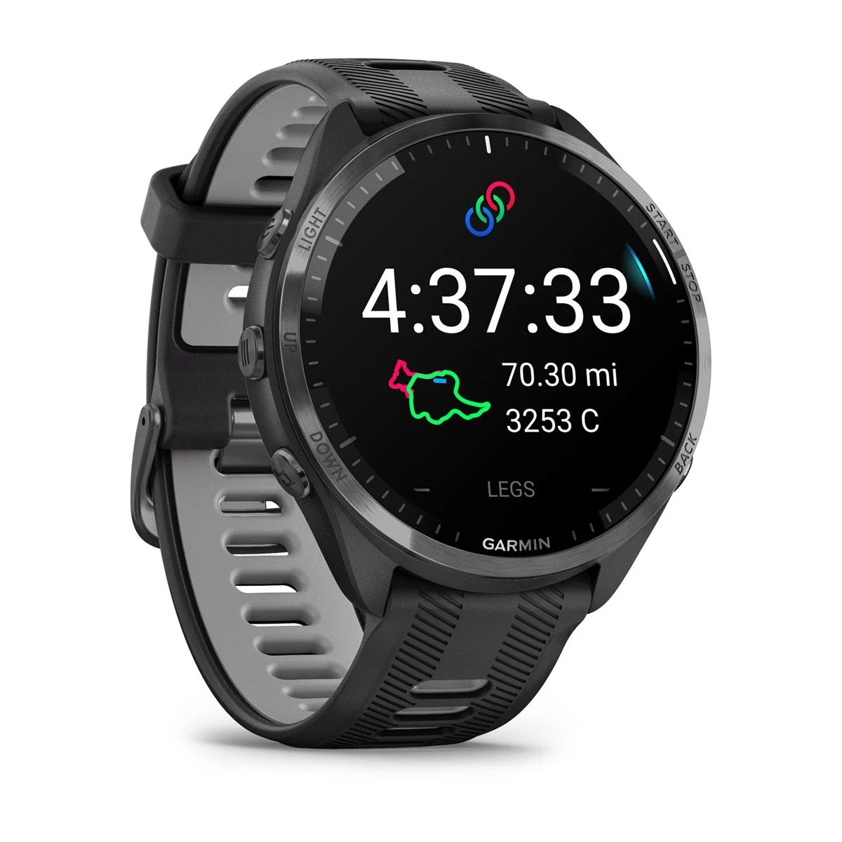 Forerunner 965 Black/Powder Gray Silicone Band