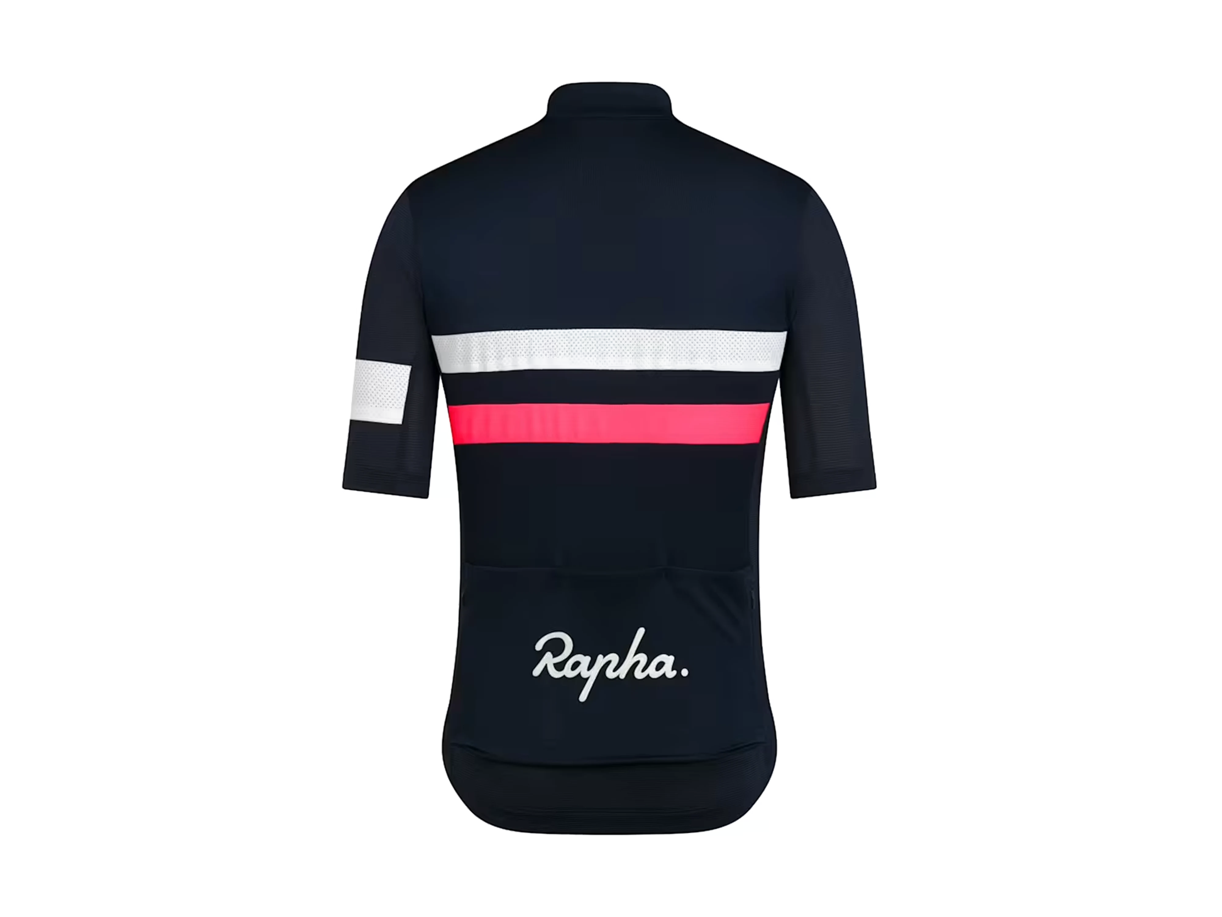 Men's Brevet Lightweight Jersey_Dark Navy Hi -Vis Pink_Back.webp