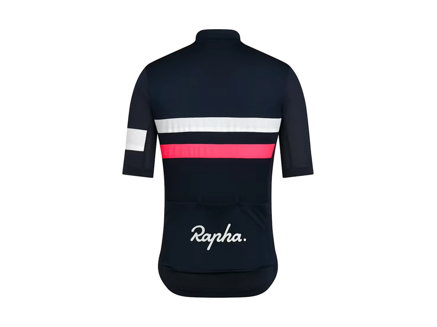 Men's Brevet Lightweight Jersey_Dark Navy Hi -Vis Pink_Back.webp
