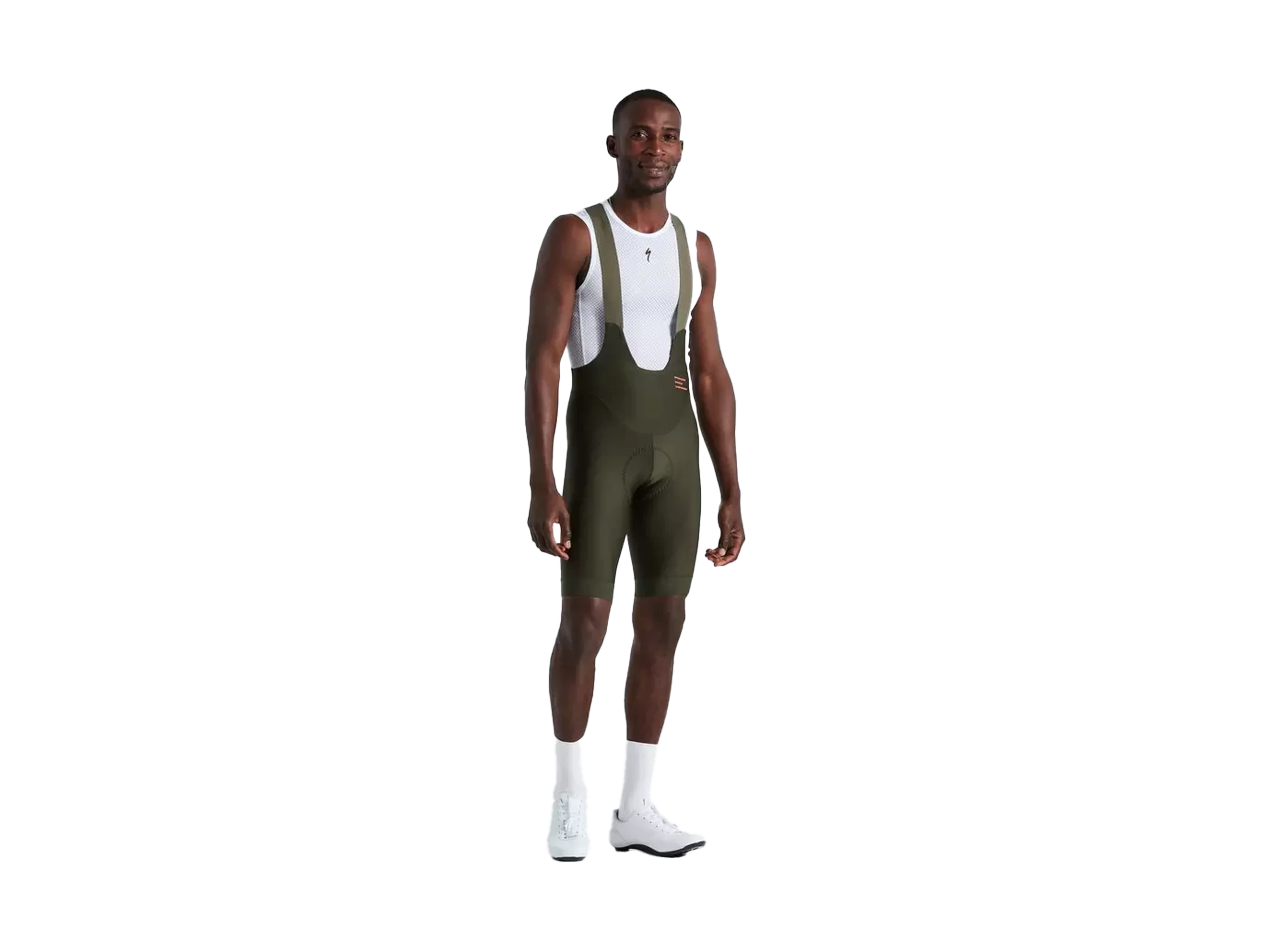 Men's Prime Bib Shorts_Dark Moss Green_Front.webp