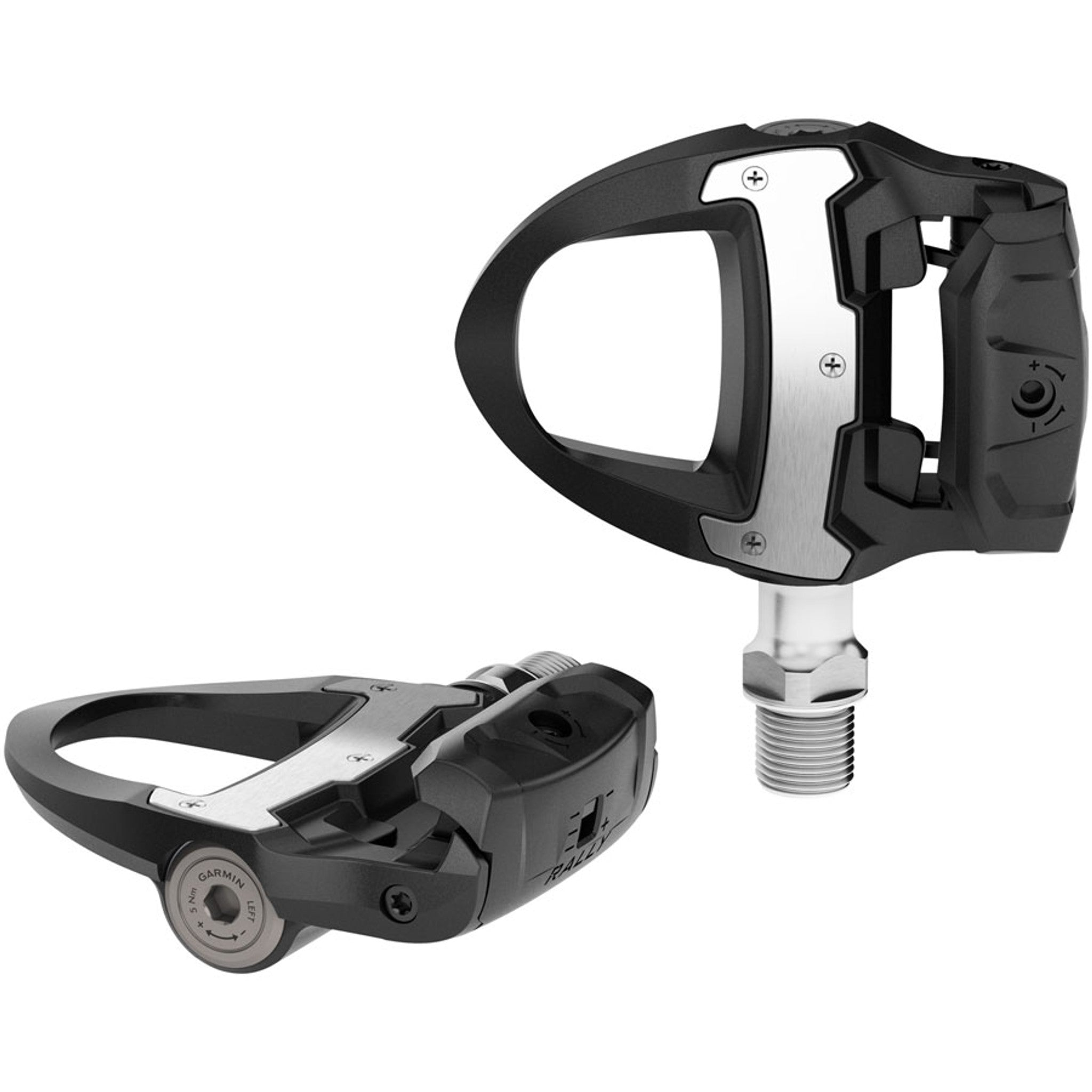 Garmin Rally RS110 Power Meter Pedals - Single Sided Clipless, Composite, 9/16", Black, Pair, Single-Sensing, Shimano SPD-SL
