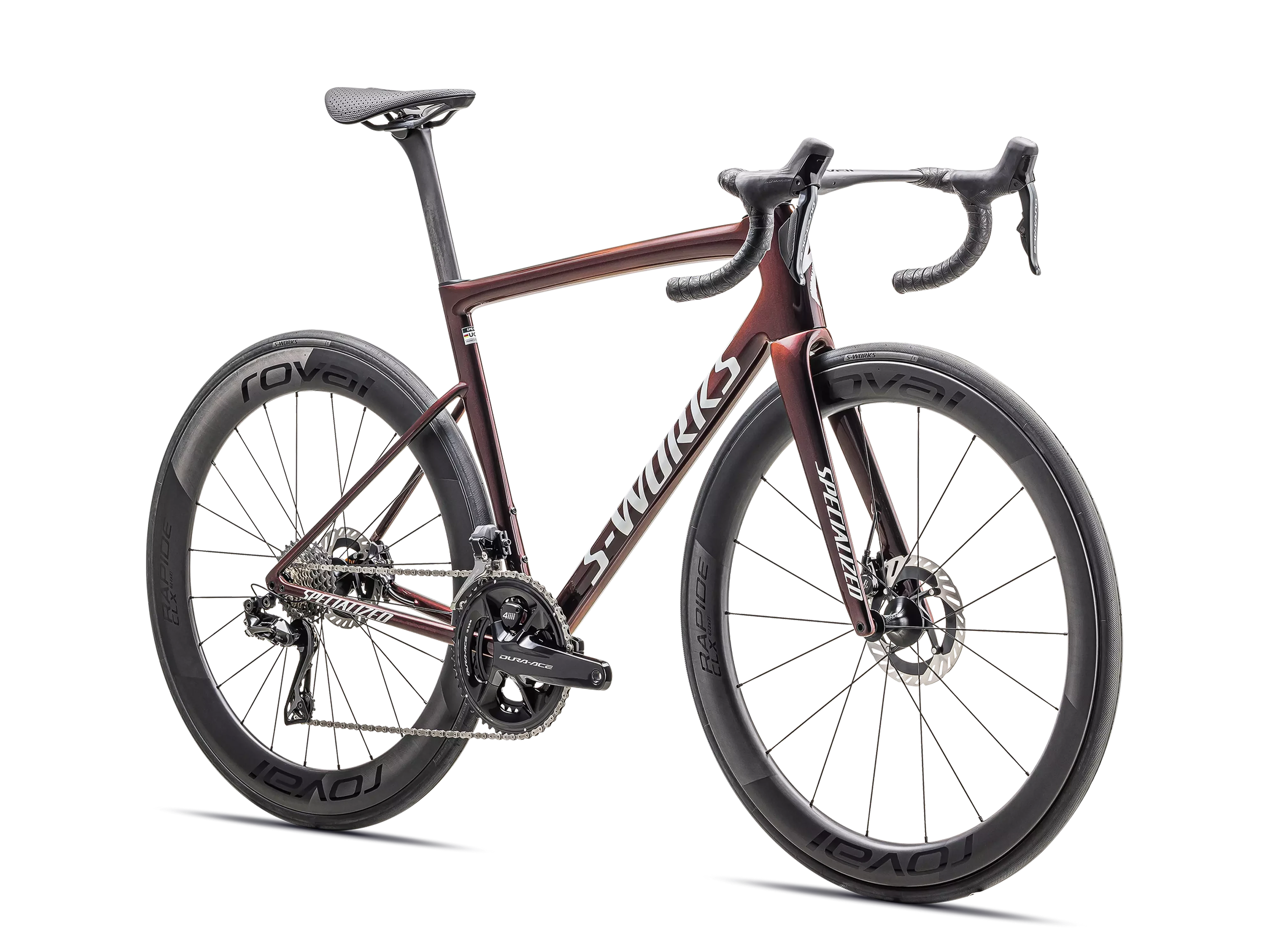 S-Works Tarmac SL8 - Shimano Dura-Ace Di2 2025_Gloss Solidity : Red To Black Pearl : Metallic White Silver_FRONT.webp
