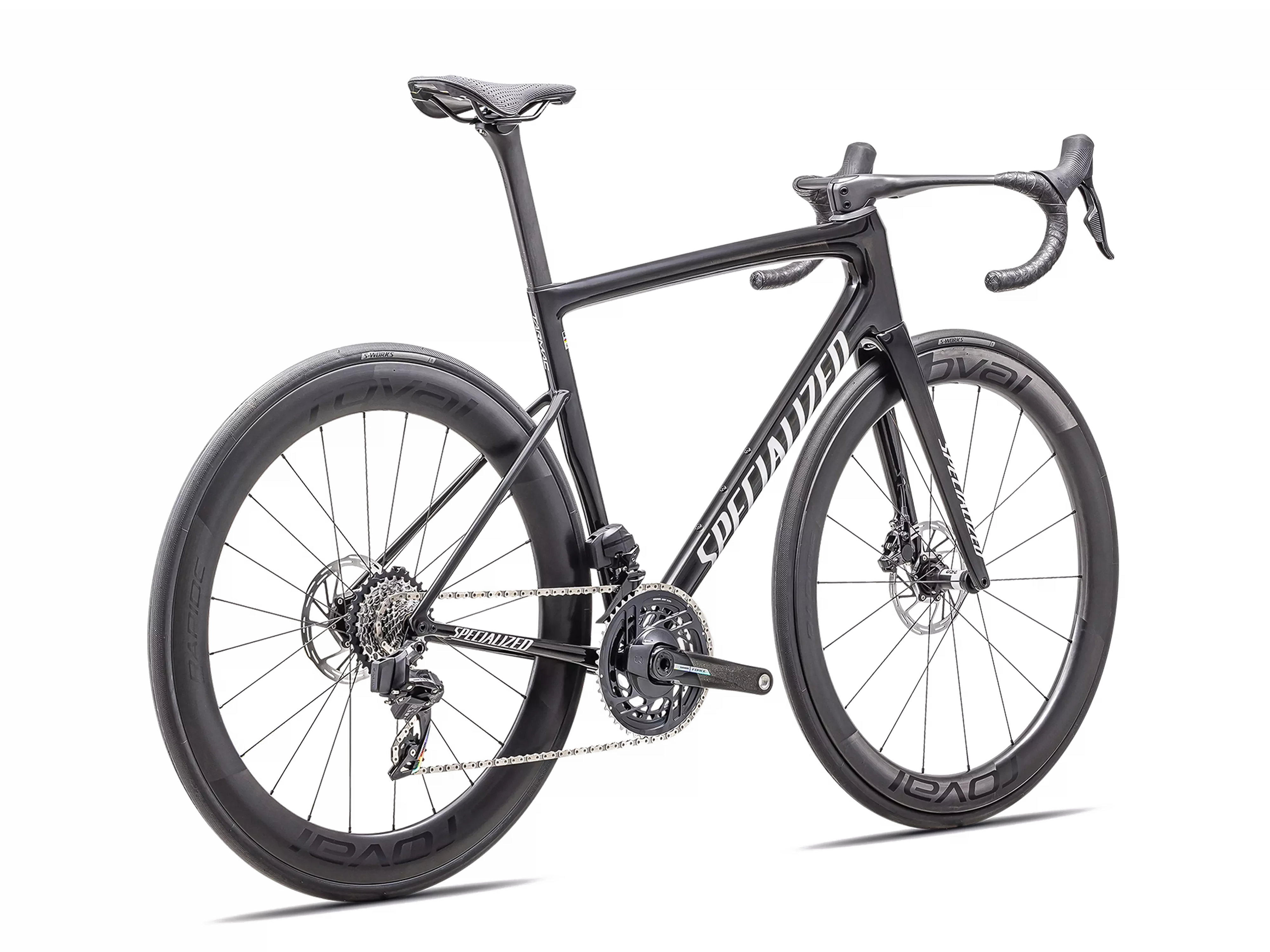 Tarmac SL8 Pro - SRAM Force eTap AXS 2025_Gloss Carbon : Metallic White Silver_Back.webp