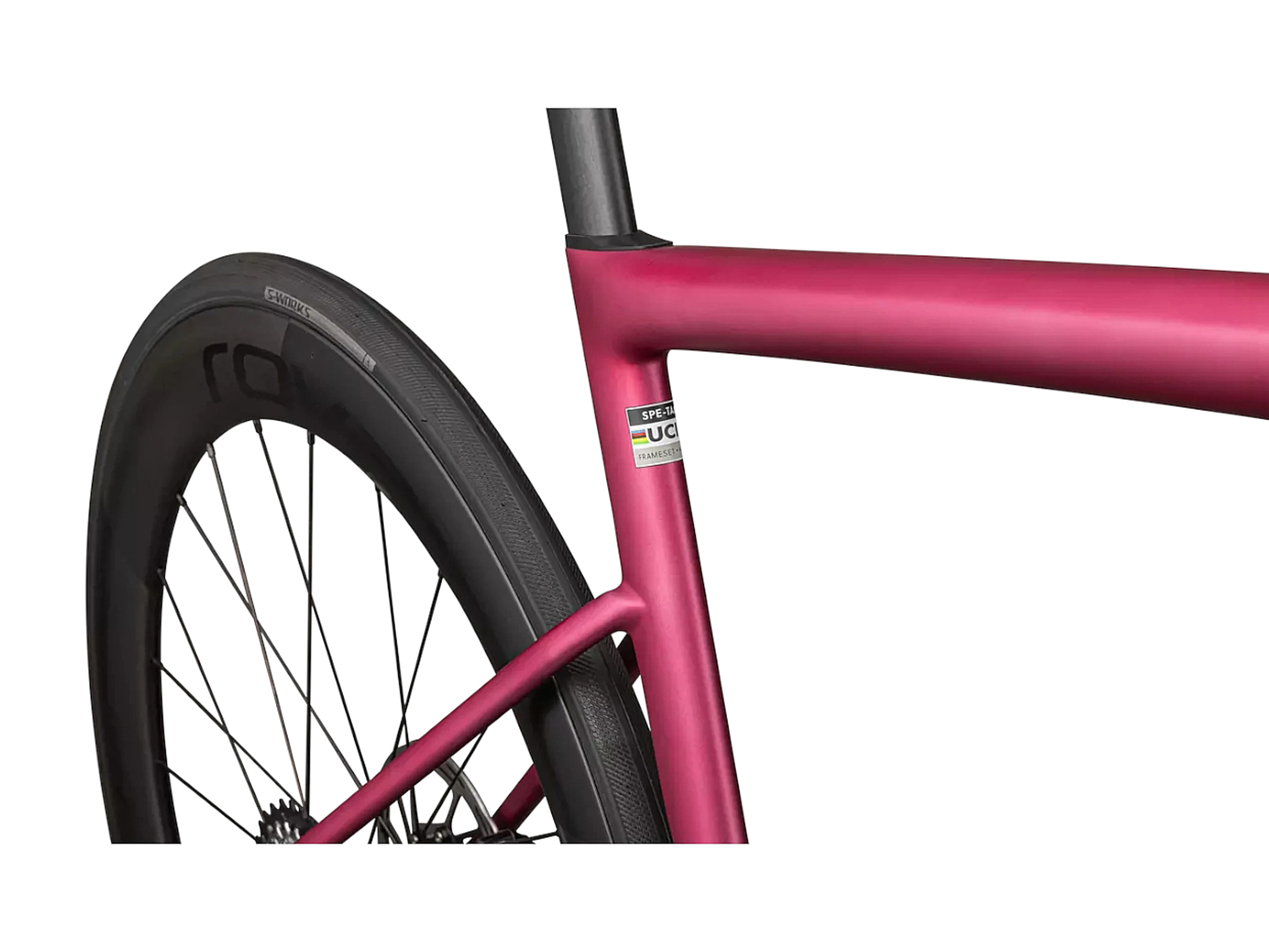 Tarmac SL8 Pro - SRAM Force eTap AXS 2025_Satin Pink Tint Over Silver Dust : Silver Dust_DETAIL 3.webp