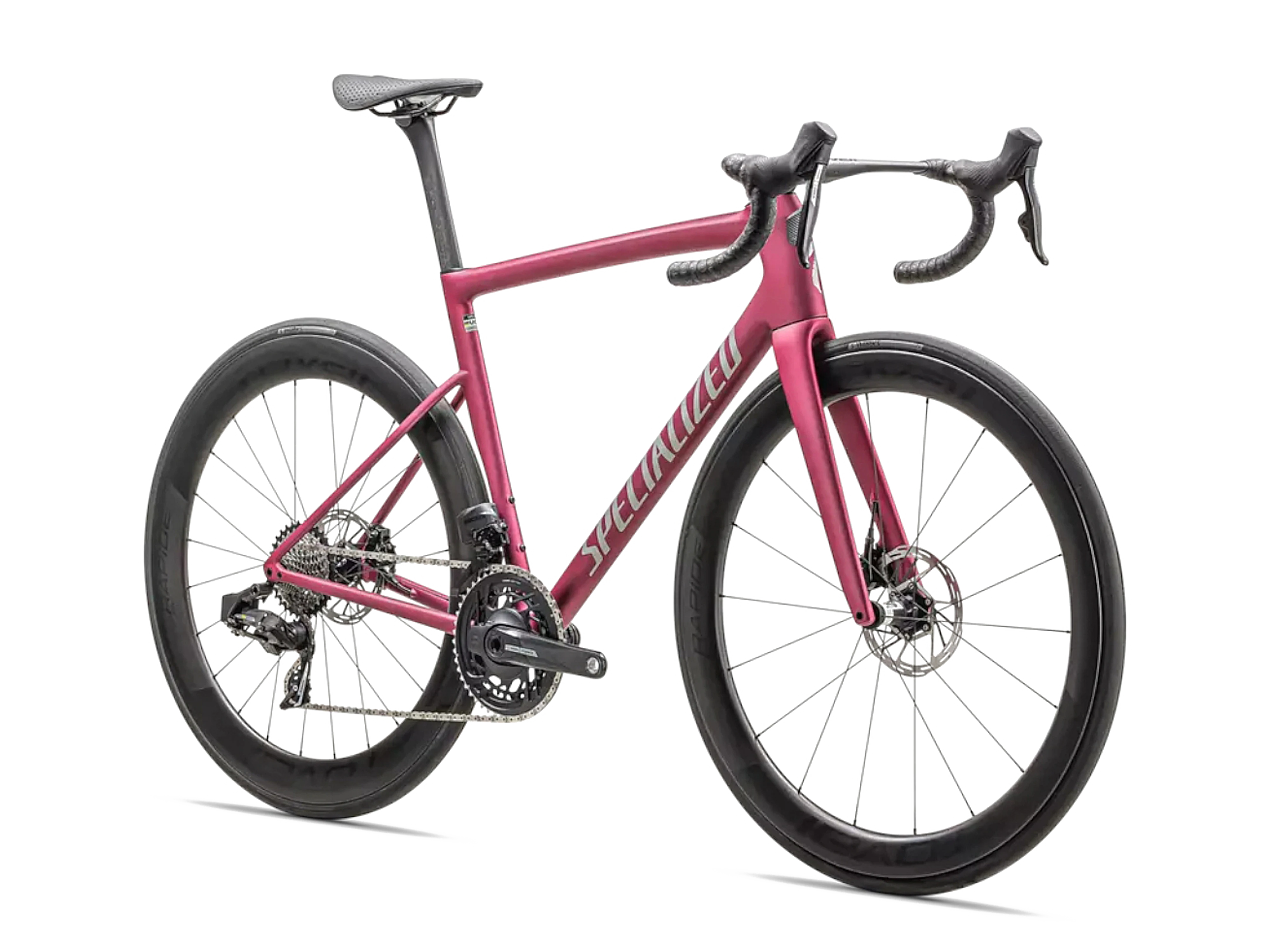 Tarmac SL8 Pro - SRAM Force eTap AXS 2025_Satin Pink Tint Over Silver Dust : Silver Dust_FRONT.webp