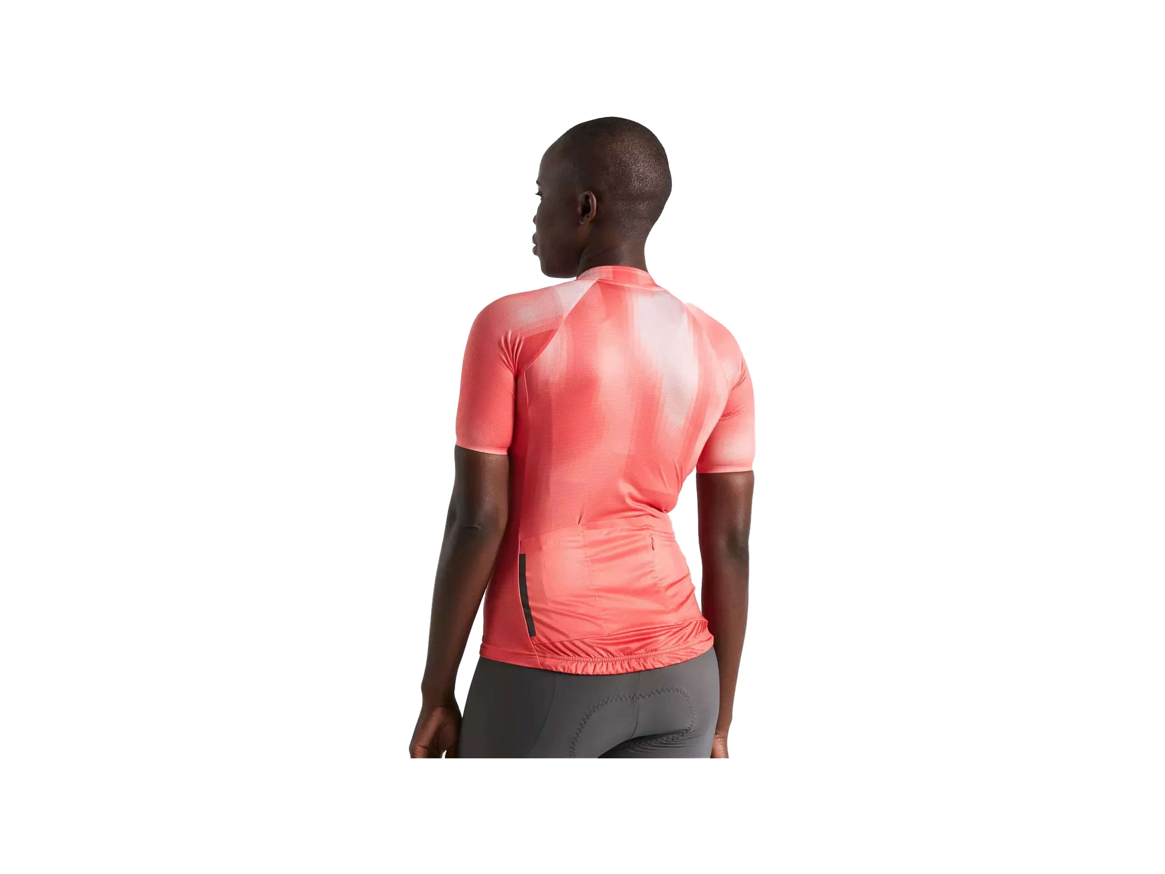 Women's SL Air Distortion Short Sleeve Jersey_Vivid Coral_Back.webp