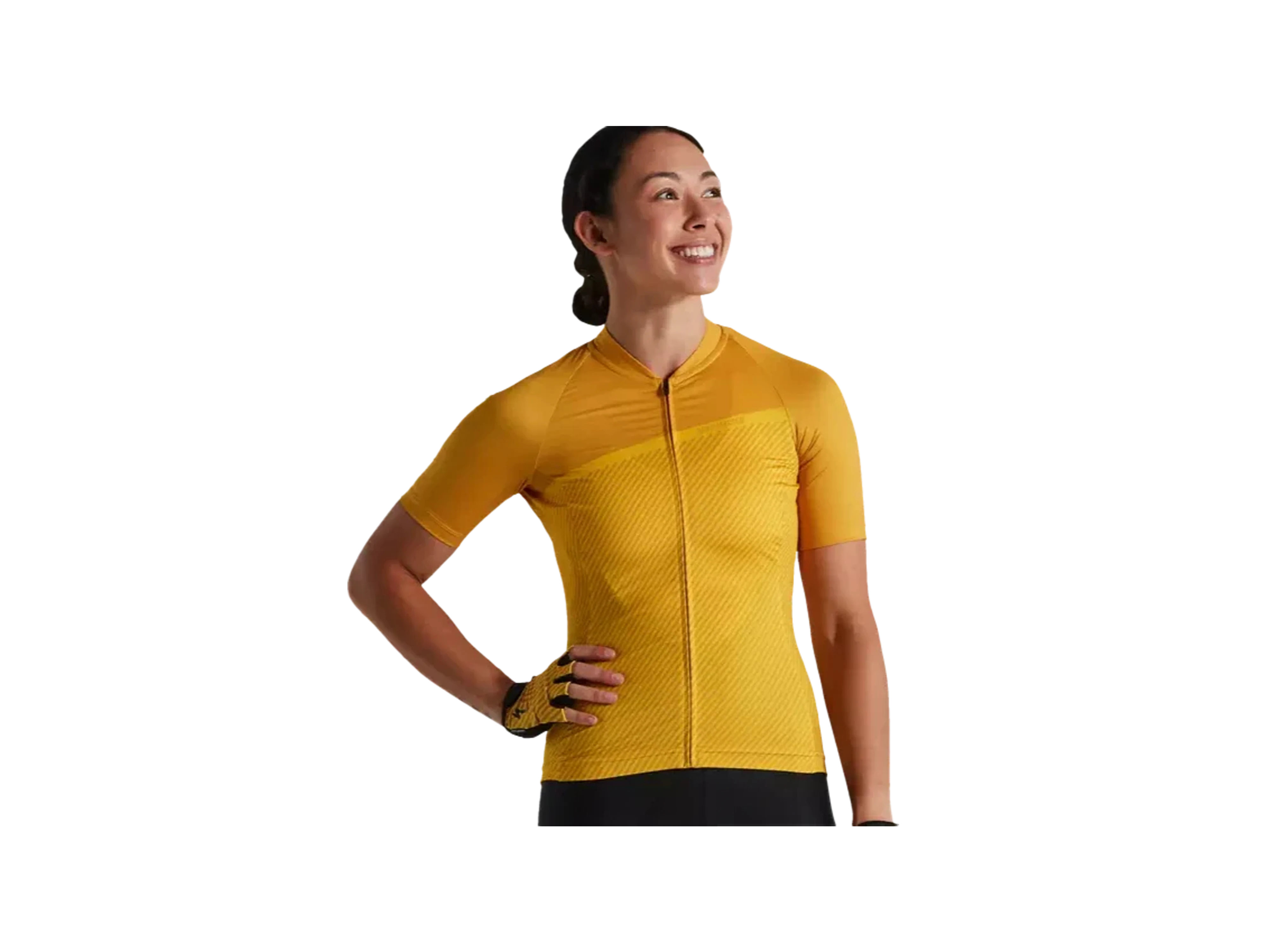 Women's SL Stripe Jersey_Brassy Yellow_Front.webp