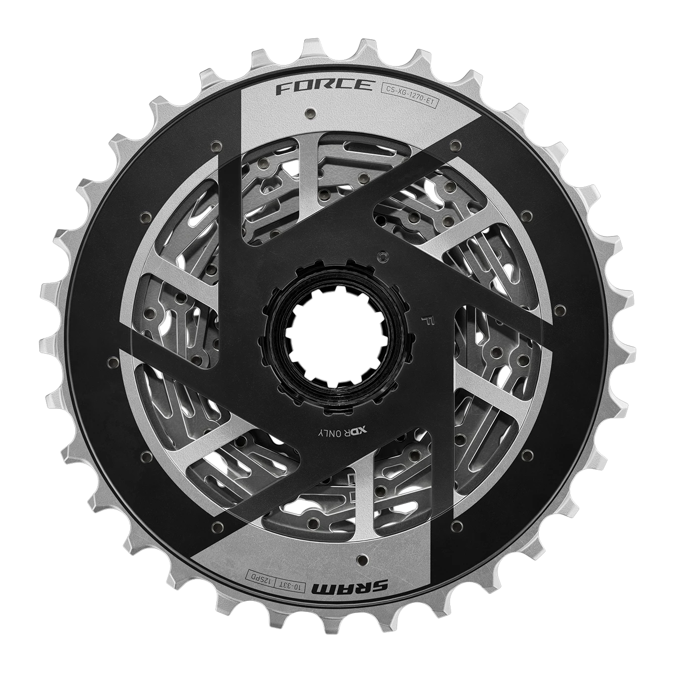 SRAM Force XG-1270 Cassette - 12-Speed, 10-33t, Silver, For XDR SRAM Force XG-1270 Cassette - 12-Speed, 10-33t, Silver, For XDR