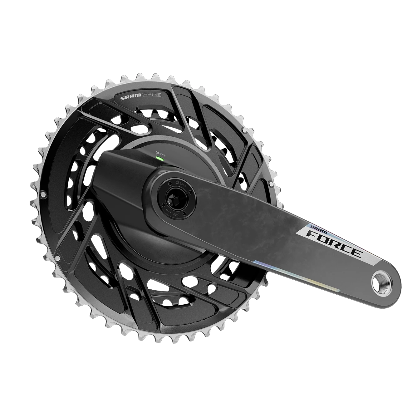 SRAM Force AXS Power Meter Crankset - 170mm, 12-Speed, 50/37t Thread Mount, 8-Bolt PM Spider, DUB Spindle, Carbon, E1