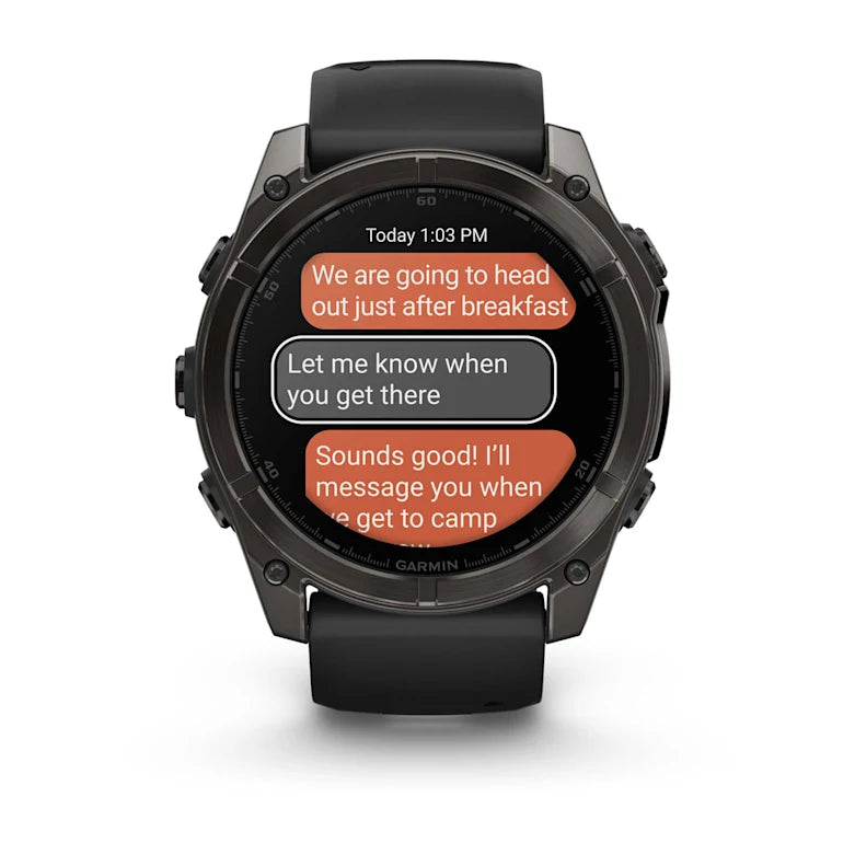 Fenix 8  51mm,  AMOLED, Sapphire, Carbon Gray DLC Titanium with Black/Pebble Gray Silicone Band, NA