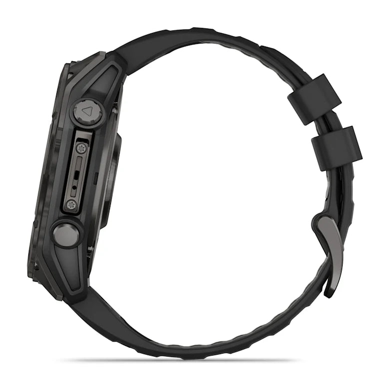 Fenix 8  51mm,  AMOLED, Sapphire, Carbon Gray DLC Titanium with Black/Pebble Gray Silicone Band, NA
