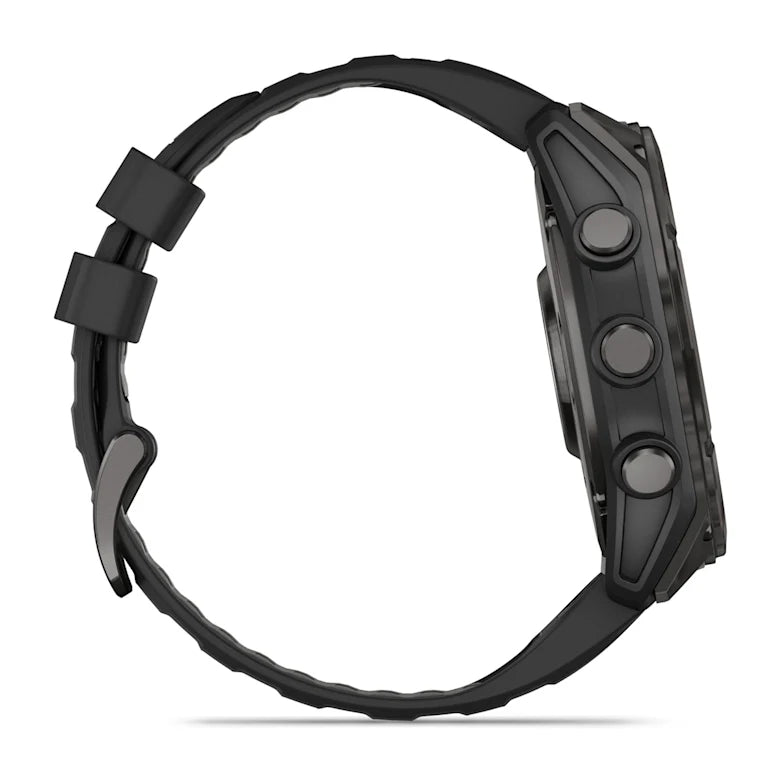 Fenix 8  51mm,  AMOLED, Sapphire, Carbon Gray DLC Titanium with Black/Pebble Gray Silicone Band, NA