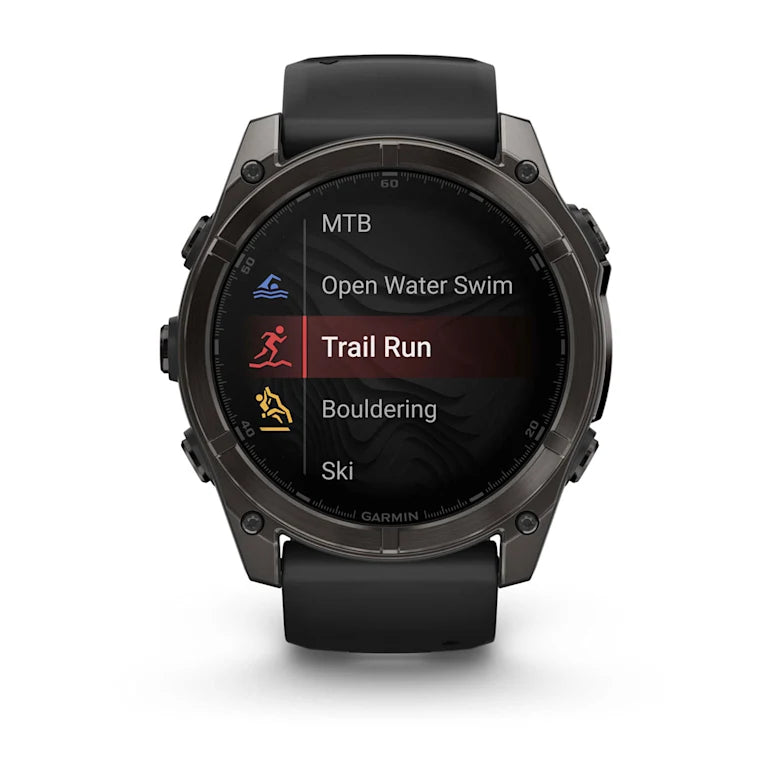 Fenix 8  51mm,  AMOLED, Sapphire, Carbon Gray DLC Titanium with Black/Pebble Gray Silicone Band, NA