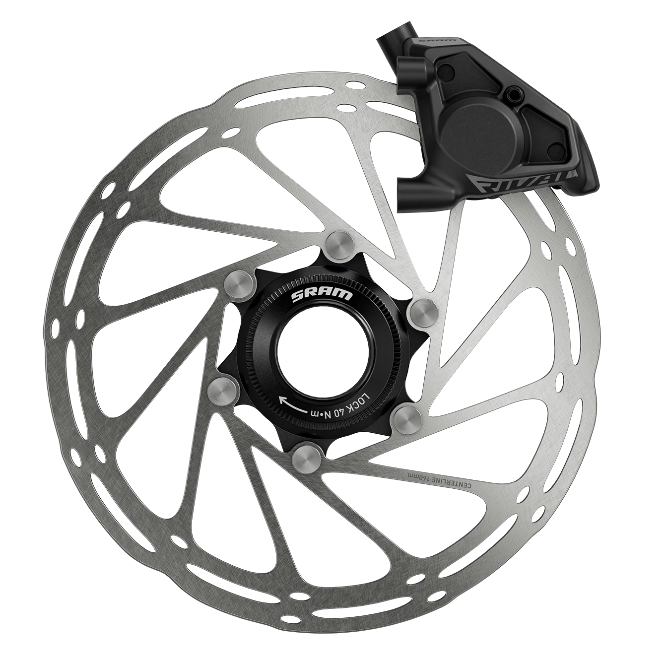 SRAM Rival eTap AXS HRD Shift/Brake Lever and Hydraulic Disc Caliper - Right/Rear, Flat Mount 20mm Offset, 1800mm Hose, Black, E1